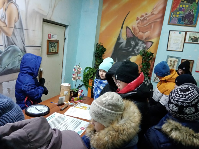 Наши добровольцы - волонтёры из МБОУ&quot;СОШ№91&quot; посетили Барнаульскую городскую общественную организацию для бездомных собак и кошек &quot;Ласка&quot;.
